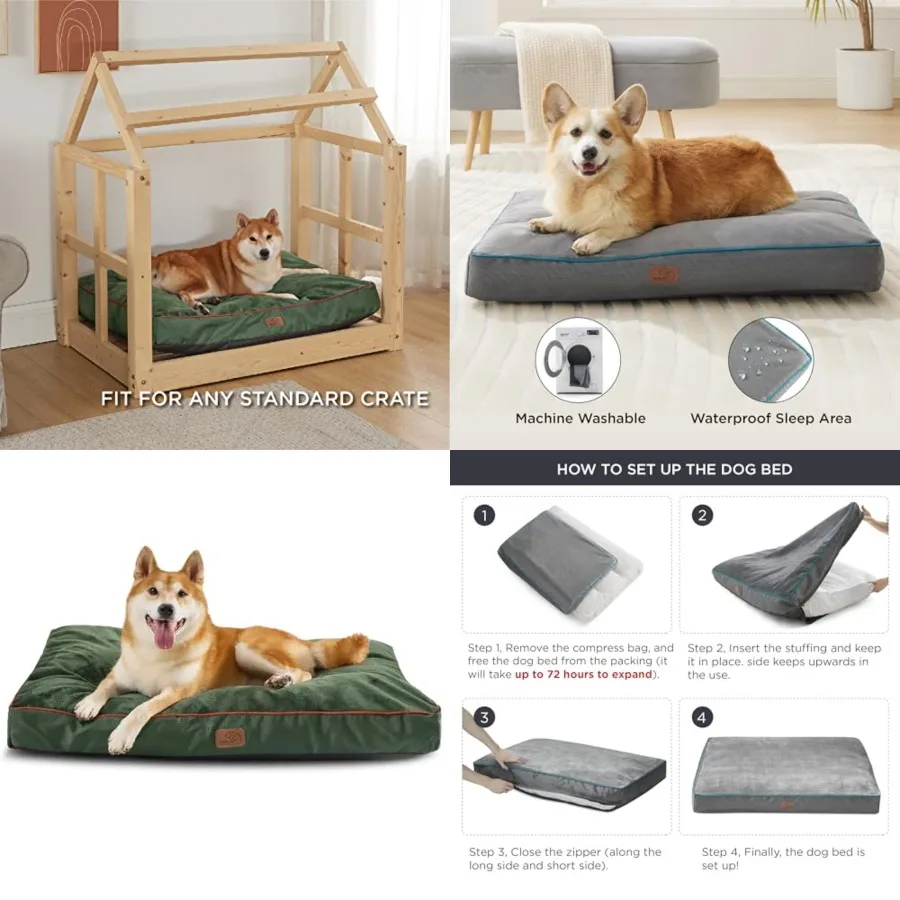 Washable Dog Beds Large Sized Dog - 3 Inch Thicken Up to 80lbs Pet Mat Pillows with Removable Washable Cover
Washable Dog Beds Large Sized Dog - 3 Inch Thicken Up to 80lbs Pet Mat Pillows with Removable Washable Cover