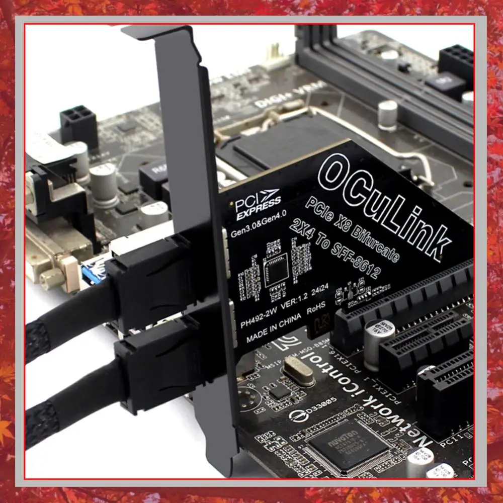 PCIeX8 To 2 Port Oculink SFF 8611 & 8612 Expansion Adapter Support PCIe 4.0 Convert Card PCIe Oculink Adapter Card for Win/Linux
PCIeX8 To 2 Port Oculink SFF 8611 & 8612 Expansion Adapter Support PCIe 4.0 Convert Card PCIe Oculink Adapter Card for Win/Linux
