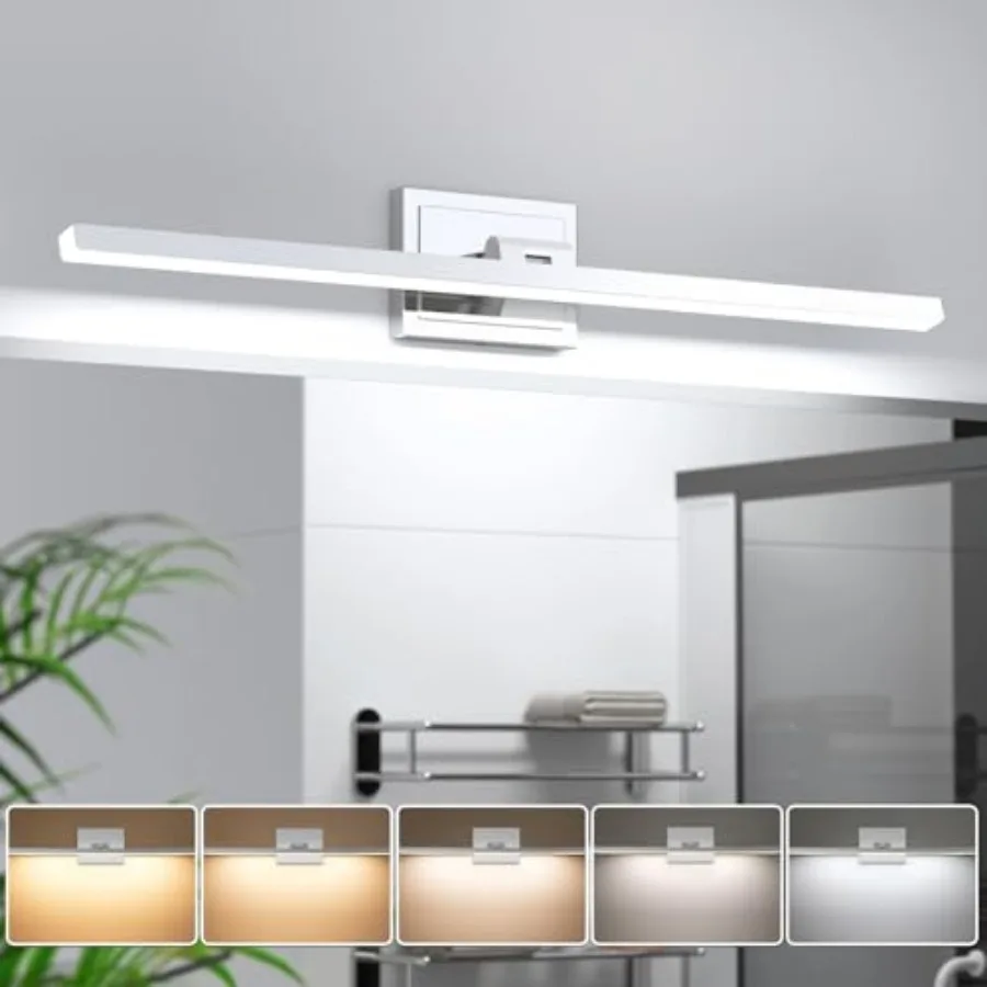 Modern Bathroom Vanity Light, Rotatable, 18W Dimmable 5CCT Led Bathroom Light Fixture Over Mirror, Vanity Light for Bathroom Mi
Modern Bathroom Vanity Light, Rotatable, 18W Dimmable 5CCT Led Bathroom Light Fixture Over Mirror, Vanity Light for Bathroom Mi