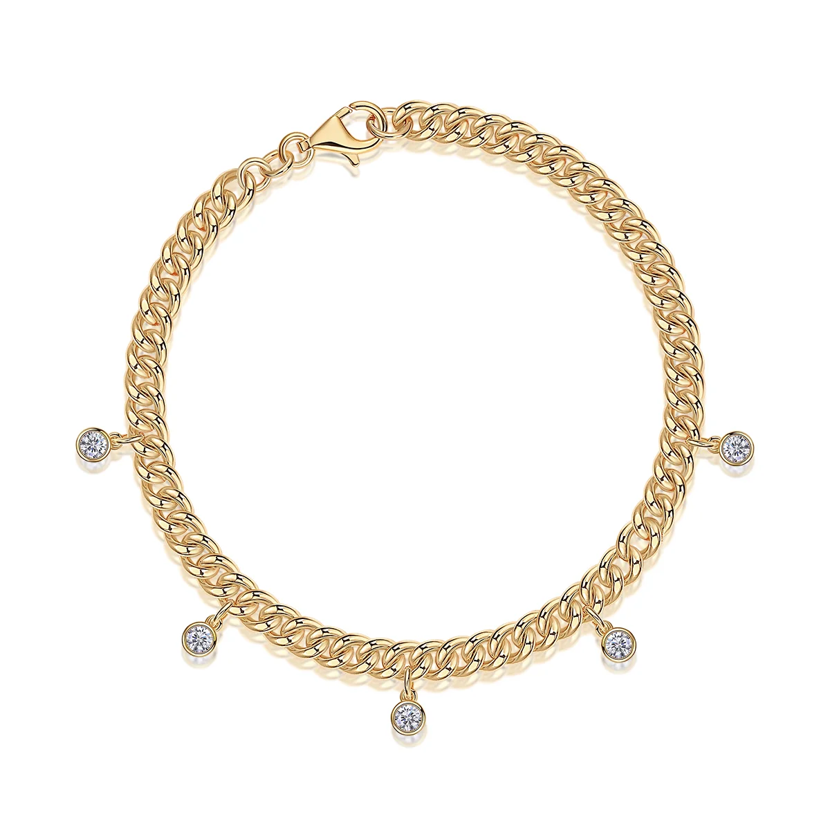 925 Sterling Silver Moissanite Cuban Link Bracelet 14.4g Dainty 5 Charm for Women Elegant Daily Wear Gift Jewelry
925 Sterling Silver Moissanite Cuban Link Bracelet 14.4g Dainty 5 Charm for Women Elegant Daily Wear Gift Jewelry