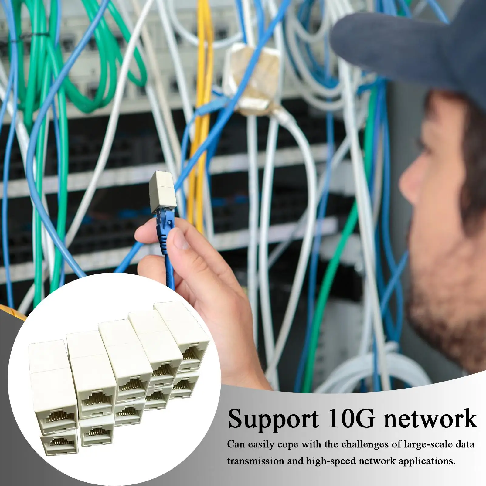 10 шт., разъем сетевого кабеля RJ45, соединительный разъем Rj45, разъем «мама-мама», двойная прямая головка, соединительный кабель Lan, модульная вилка
10 шт., разъем сетевого кабеля RJ45, соединительный разъем Rj45, разъем «мама-мама», двойная прямая головка, соединительный кабель Lan, модульная вилка