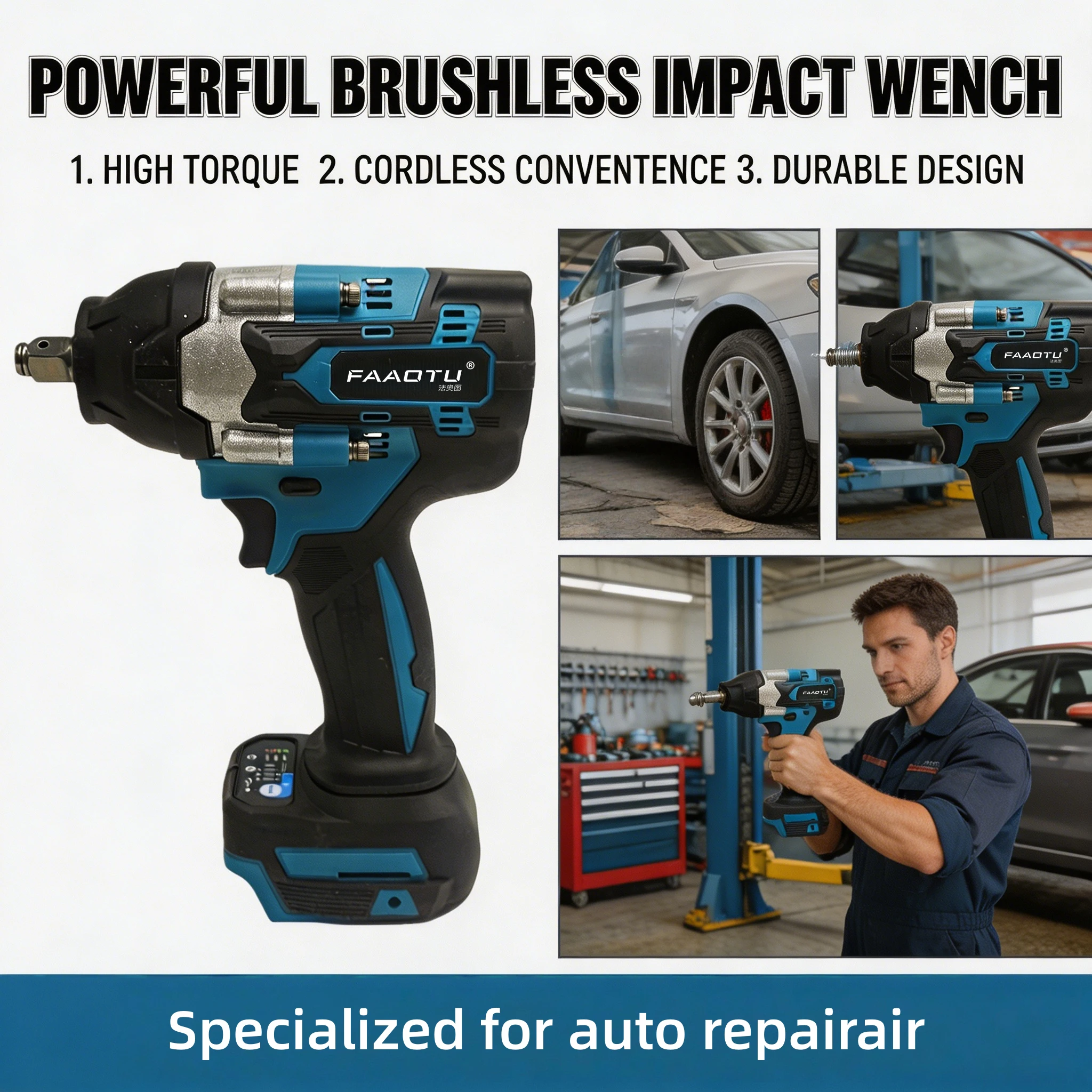 FAAOTU 700 Brushless High-Torque Impact Wrench - MT Level, Suitable for All Fastening Tasks Suitable for MT battery NO battery
FAAOTU 700 Brushless High-Torque Impact Wrench - MT Level, Suitable for All Fastening Tasks Suitable for MT battery NO battery