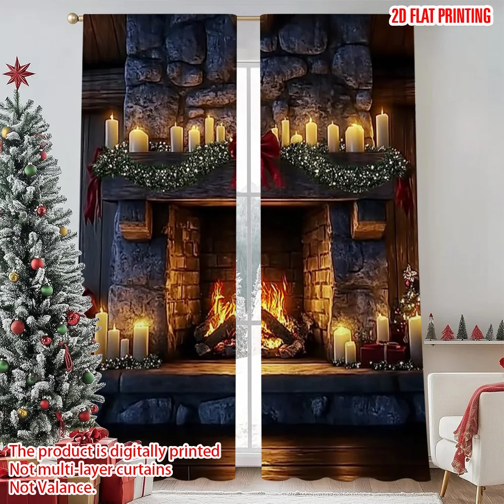 2pcs 2D flat printing Christmas Curtains Country Style Stone Fireplace Machine Washable Polyester Without Electricity Family
2pcs 2D flat printing Christmas Curtains Country Style Stone Fireplace Machine Washable Polyester Without Electricity Family
