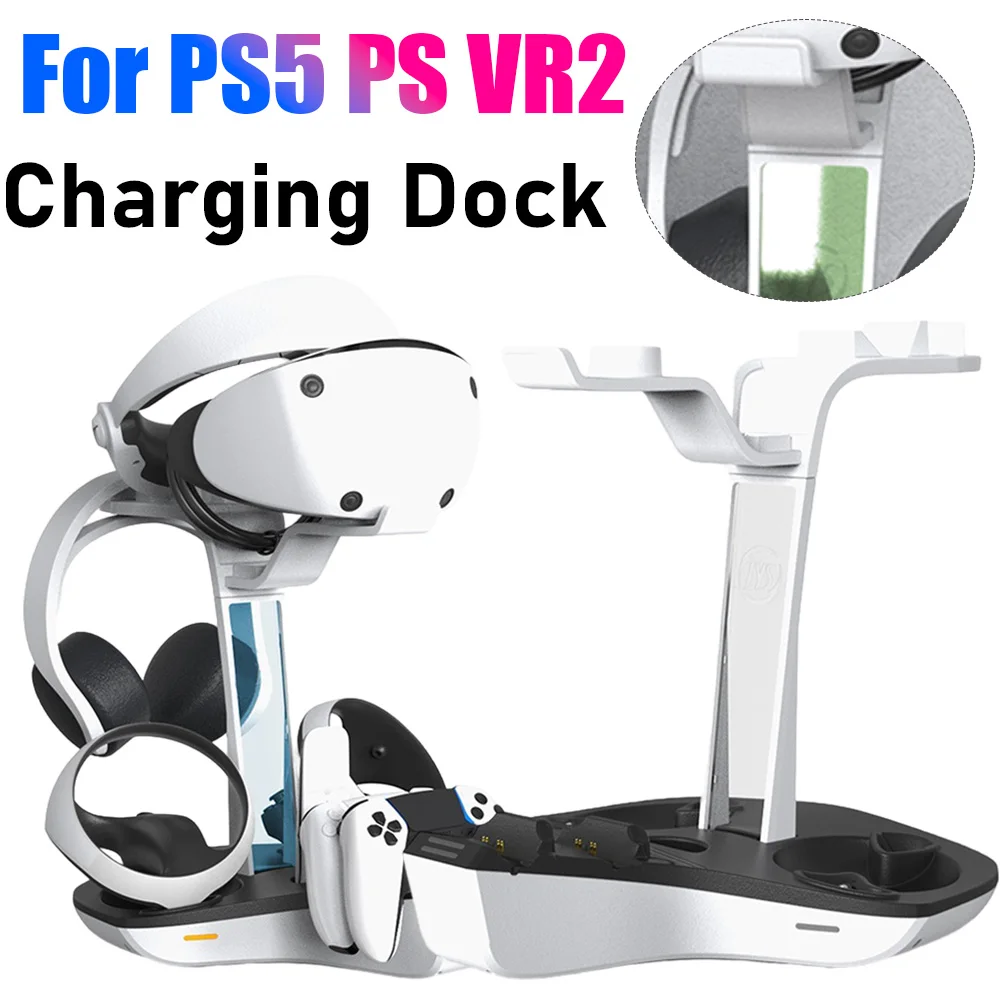Game Controller Charger Station for PS5/PS VR2 LED Indicator Light Controller Charging Cradle Storage Helmet Earphones Bracket
Game Controller Charger Station for PS5/PS VR2 LED Indicator Light Controller Charging Cradle Storage Helmet Earphones Bracket