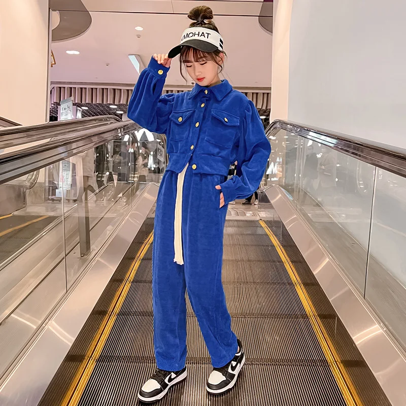 Kids Sports Clothes Sets Corduroy Jackets + Pants Fashion Two-Pieces Kids Streetwear Set Casual School Tracksuit for Girls 5-15Y
Kids Sports Clothes Sets Corduroy Jackets + Pants Fashion Two-Pieces Kids Streetwear Set Casual School Tracksuit for Girls 5-15Y
