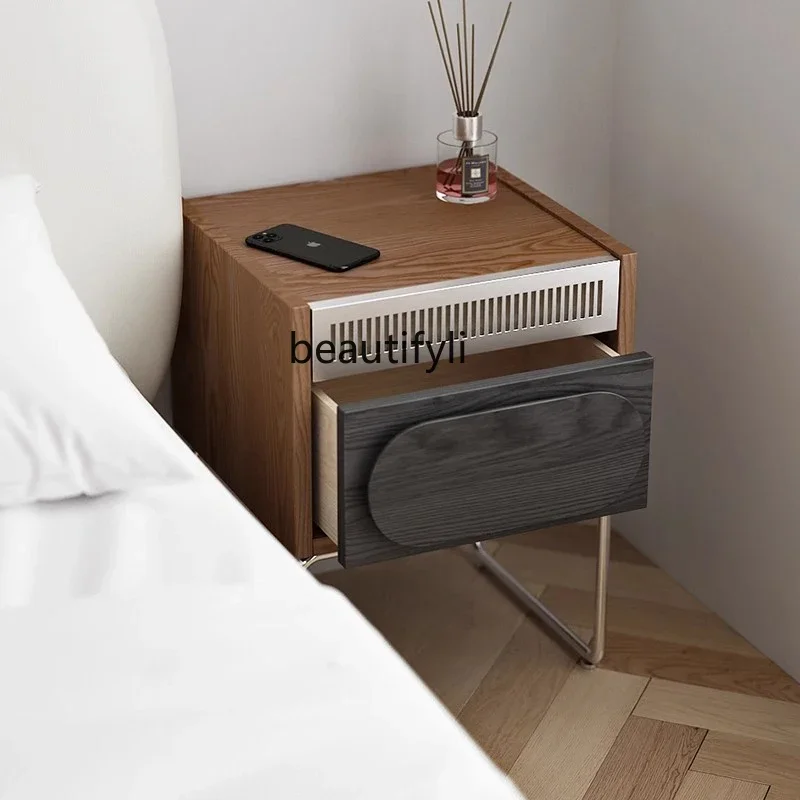 Retro solid wood bedside function cabinet Household Bauhaus locker Bedroom bedside metal storage cabinet
Retro solid wood bedside function cabinet Household Bauhaus locker Bedroom bedside metal storage cabinet
