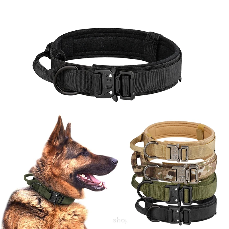Pet Products Outdoor Tactical Dog Collar Metal Buckle Breathability Nylon Collar Medium and Large Dog Training Neck Collar Dog
Pet Products Outdoor Tactical Dog Collar Metal Buckle Breathability Nylon Collar Medium and Large Dog Training Neck Collar Dog