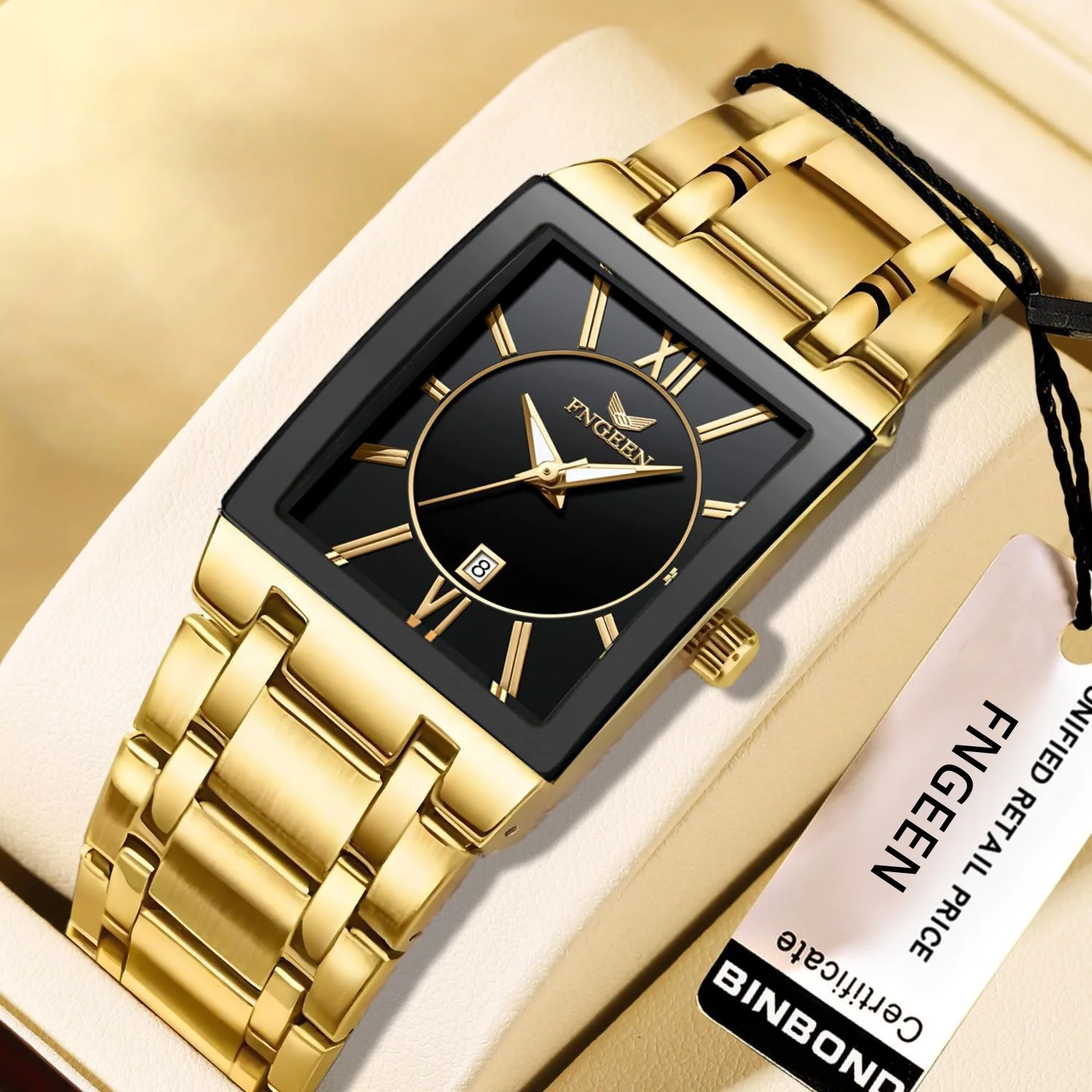 Business Gentleman Watch Stainless Steel Watch Strap Black Dial Roman NumeralsDate Display Waterproof Holiday and Birthday Gifts
Business Gentleman Watch Stainless Steel Watch Strap Black Dial Roman NumeralsDate Display Waterproof Holiday and Birthday Gifts