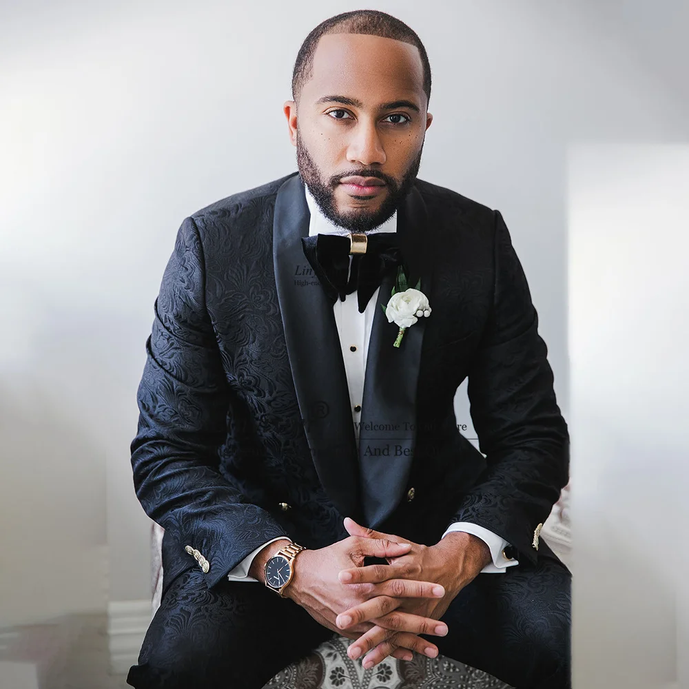 Fashion Jacquard Groomsmen Groom Tuxedos Shawl Lapel Men Suits Wedding Best Man Blazer Jacket Pants Set Terno Masculino
Fashion Jacquard Groomsmen Groom Tuxedos Shawl Lapel Men Suits Wedding Best Man Blazer Jacket Pants Set Terno Masculino