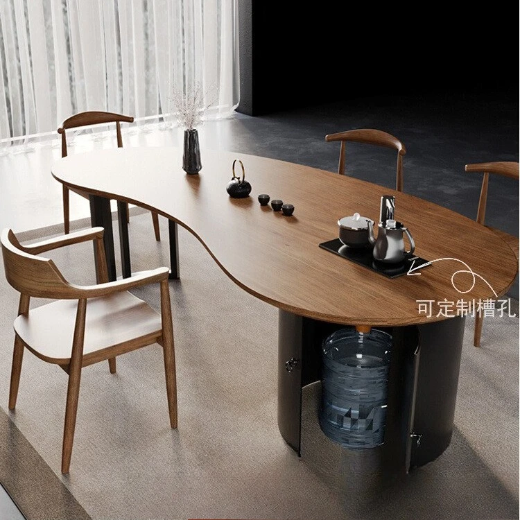 Solid wood teaand chair combination household simple table designer special-shaped table office large board
Solid wood teaand chair combination household simple table designer special-shaped table office large board