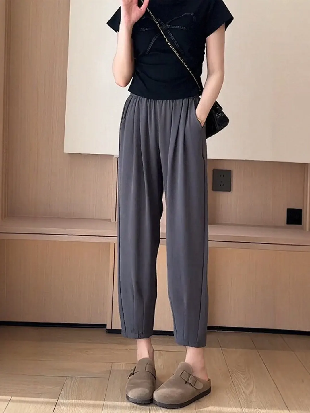 Gray Large Size Nine-Piece Casual Harlan Pants Women's Summer Thin Loose Slimming Casual Carrot Pants High Waist Elastic
Gray Large Size Nine-Piece Casual Harlan Pants Women's Summer Thin Loose Slimming Casual Carrot Pants High Waist Elastic