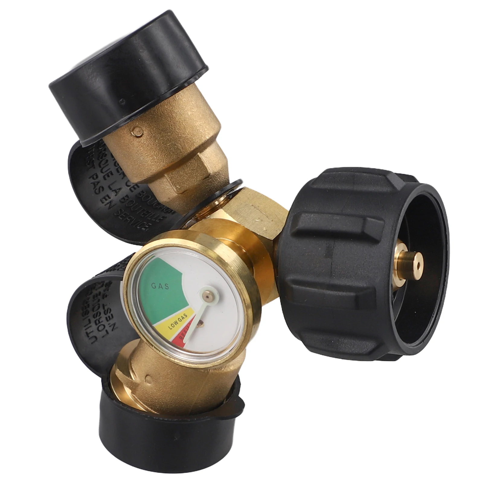 Enduring 3-way Propane Valve BBQ Propane Splitter Brass Construction Color-coded Dial Leak-proof Design For 5-100lb Gas Tanks
Enduring 3-way Propane Valve BBQ Propane Splitter Brass Construction Color-coded Dial Leak-proof Design For 5-100lb Gas Tanks