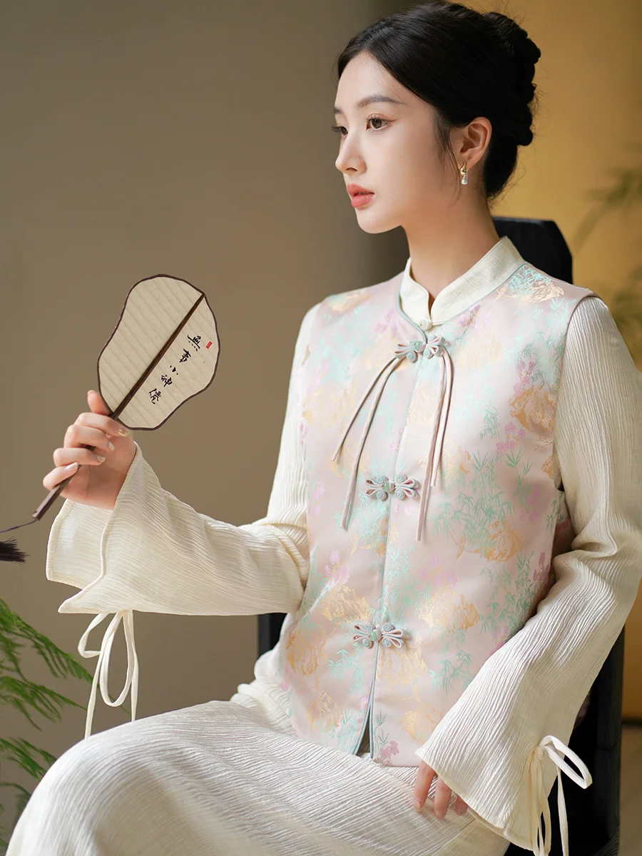 Новый китайский женский жилет Sle, весенний элегантный национальный тренд, многослойный верх с вышивкой, прямоугольный крой, полиэтиленовый...
Новый китайский женский жилет Sle, весенний элегантный национальный тренд, многослойный верх с вышивкой, прямоугольный крой, полиэтиленовый...