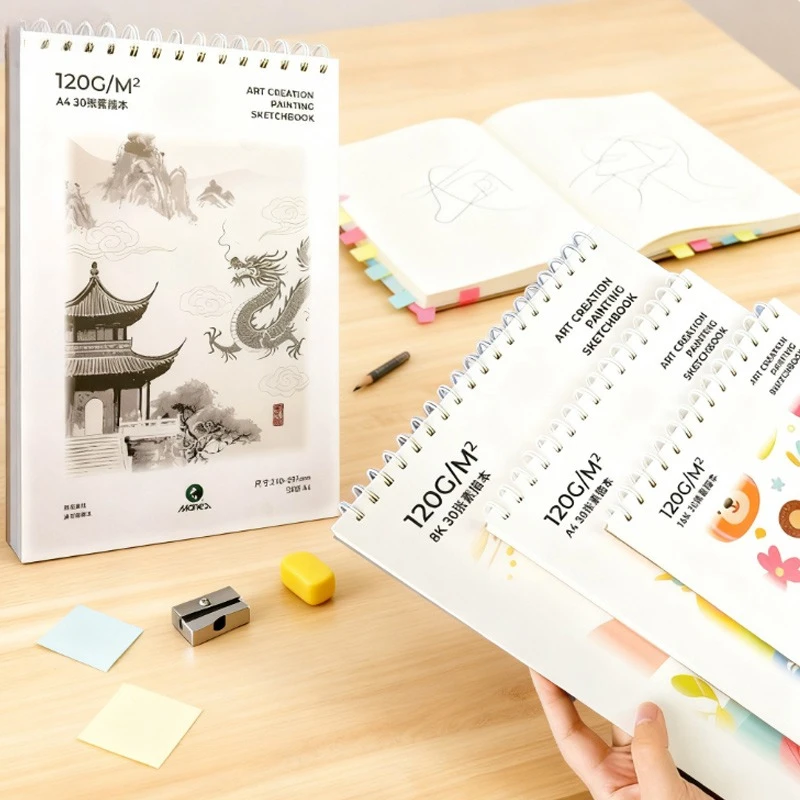 16K/A4 Sketchbook 30 Sheets 120gsm Thickened Paper Coil Binding for Children Painting Graffiti Outdoor Sketching Beginner Artist
16K/A4 Sketchbook 30 Sheets 120gsm Thickened Paper Coil Binding for Children Painting Graffiti Outdoor Sketching Beginner Artist