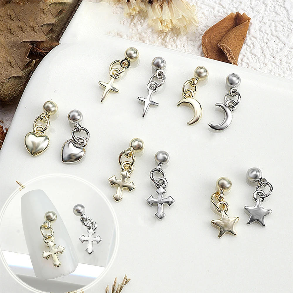 5Pcs Silver Gold Star Pendant Nail Art Charm Luxury Heart Cross Moon Alloy Pendant Nail Accessory DIY Exquisite Nail Decoration
5Pcs Silver Gold Star Pendant Nail Art Charm Luxury Heart Cross Moon Alloy Pendant Nail Accessory DIY Exquisite Nail Decoration