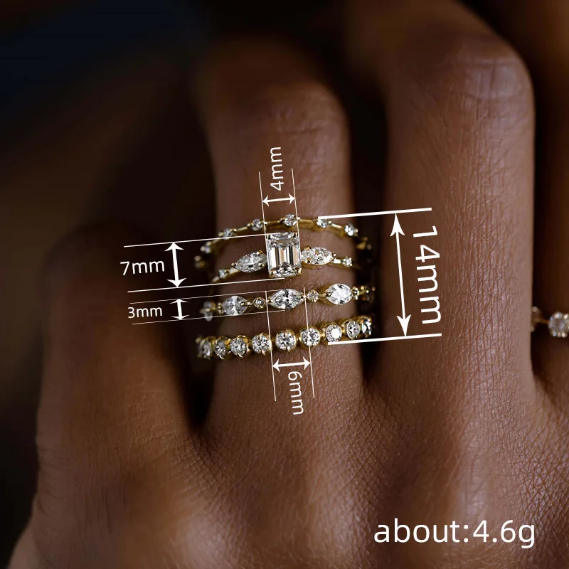 Apaison 4 Piece Rings Set for Women Gold Plated High Carbon Diamond Jewelry New Trendy Female Accessories Gifts
Apaison 4 Piece Rings Set for Women Gold Plated High Carbon Diamond Jewelry New Trendy Female Accessories Gifts