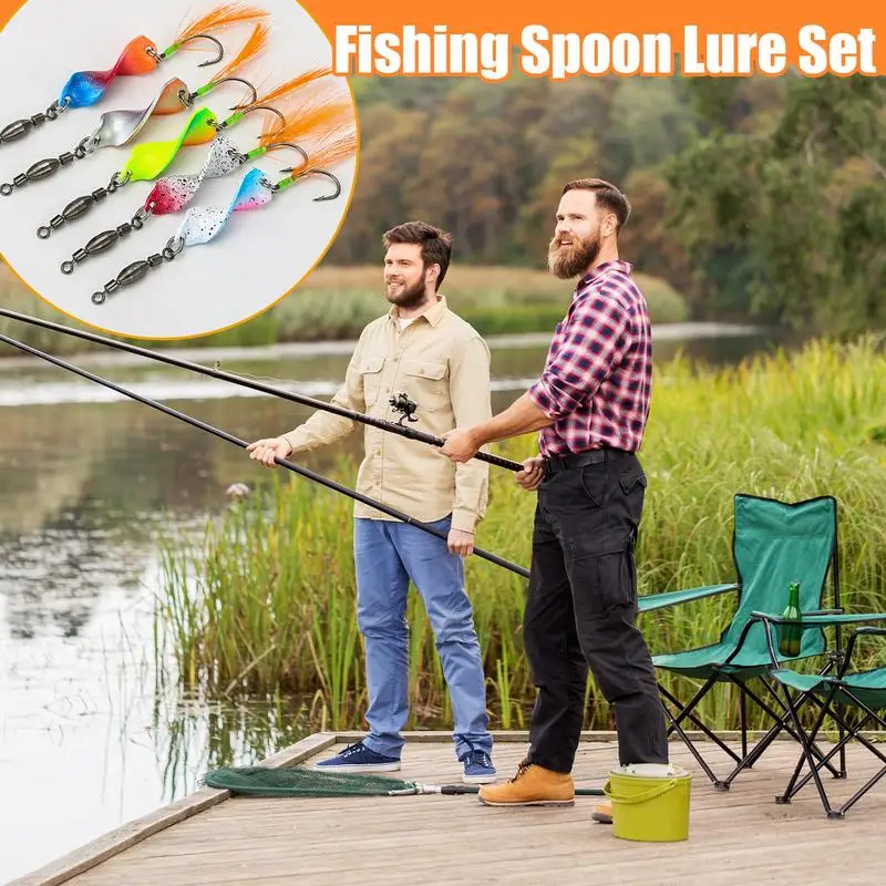 Fishing Spoons Lures 10X Spinnerbaits With Hook And Feather Trout Lures Fishing Accessories For Freshwater Saltwater
Fishing Spoons Lures 10X Spinnerbaits With Hook And Feather Trout Lures Fishing Accessories For Freshwater Saltwater