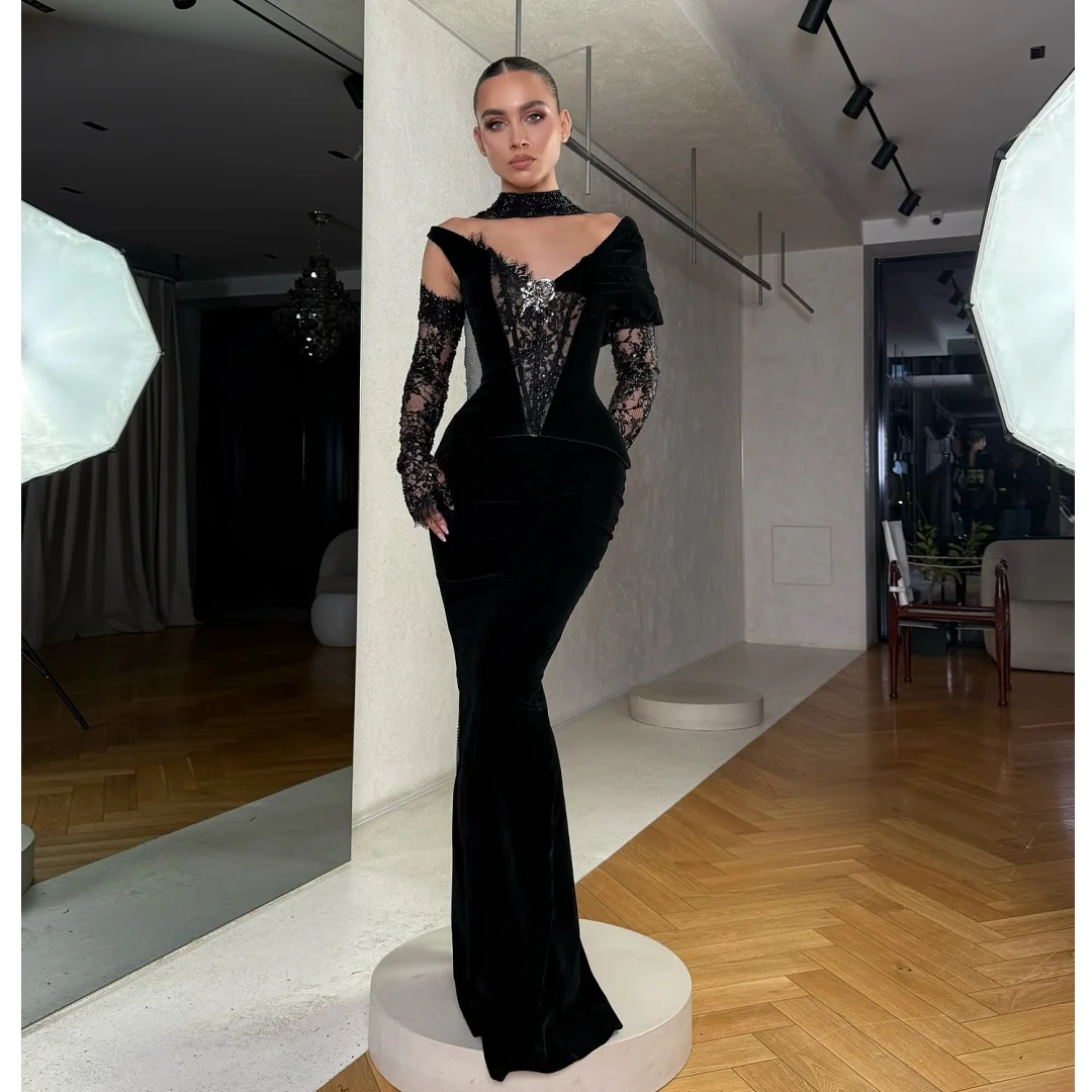 Two Pieces Evening Dresses Lace Long Sleeves Pleated Prom Gown Luxury Party Dress Formal Gala Vestidos Customized
Two Pieces Evening Dresses Lace Long Sleeves Pleated Prom Gown Luxury Party Dress Formal Gala Vestidos Customized