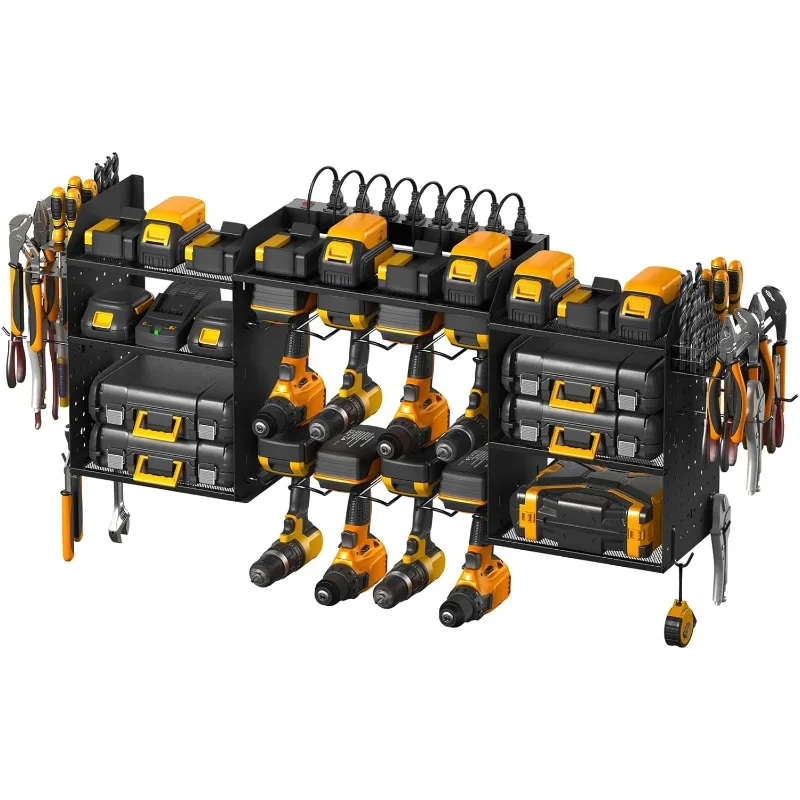 Black Large Tools Organizer Wall Mount Charging Station, 39 Inch Long Power Tool Battery Storage Rack with 6FT Power Strip
Black Large Tools Organizer Wall Mount Charging Station, 39 Inch Long Power Tool Battery Storage Rack with 6FT Power Strip