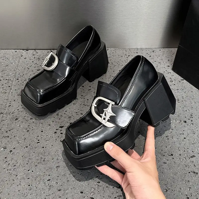 Elevated Thick Heel Rough Leather Slip-On High Heels British Style Summer Shoes PU Material PVC Made in China
Elevated Thick Heel Rough Leather Slip-On High Heels British Style Summer Shoes PU Material PVC Made in China