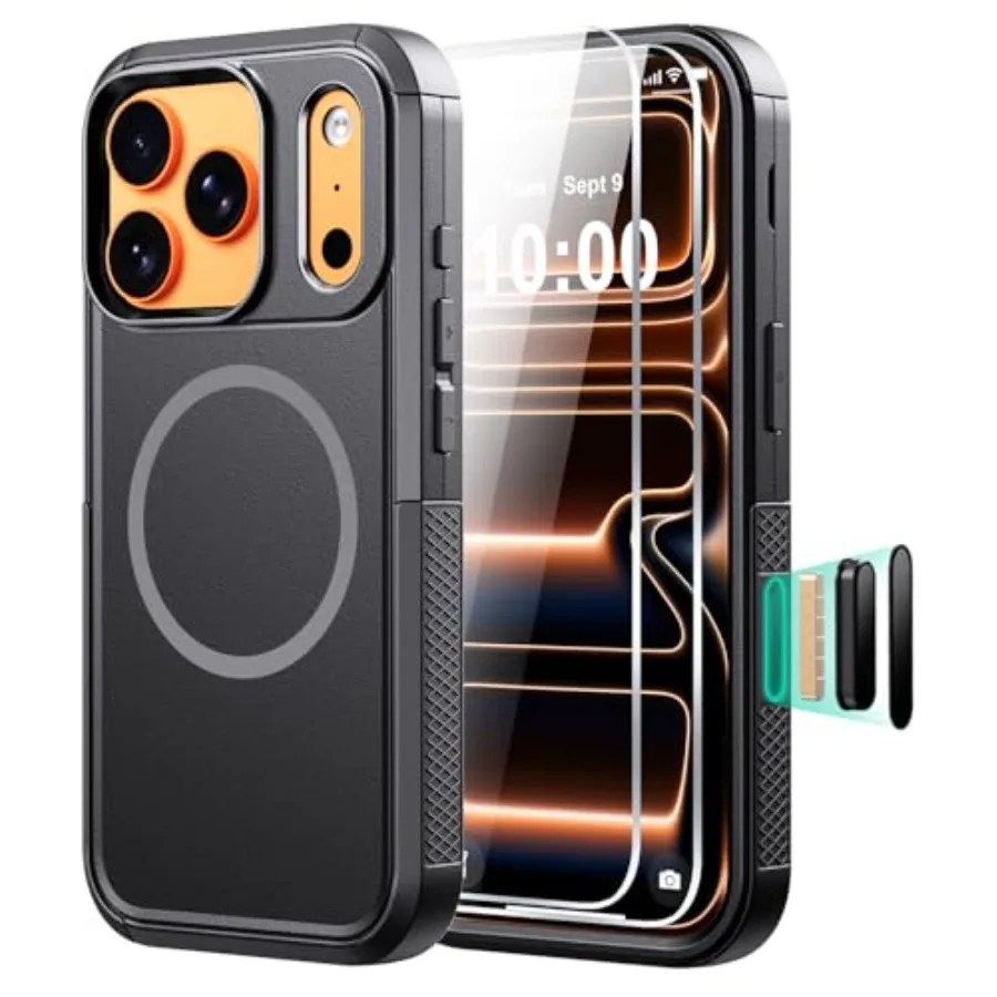 Magnetic for iPhone 17 Pro Case- Compatible with MagSafe Heavy Duty Protection Phone Case with Camera Control Button with Scree
Magnetic for iPhone 17 Pro Case- Compatible with MagSafe Heavy Duty Protection Phone Case with Camera Control Button with Scree