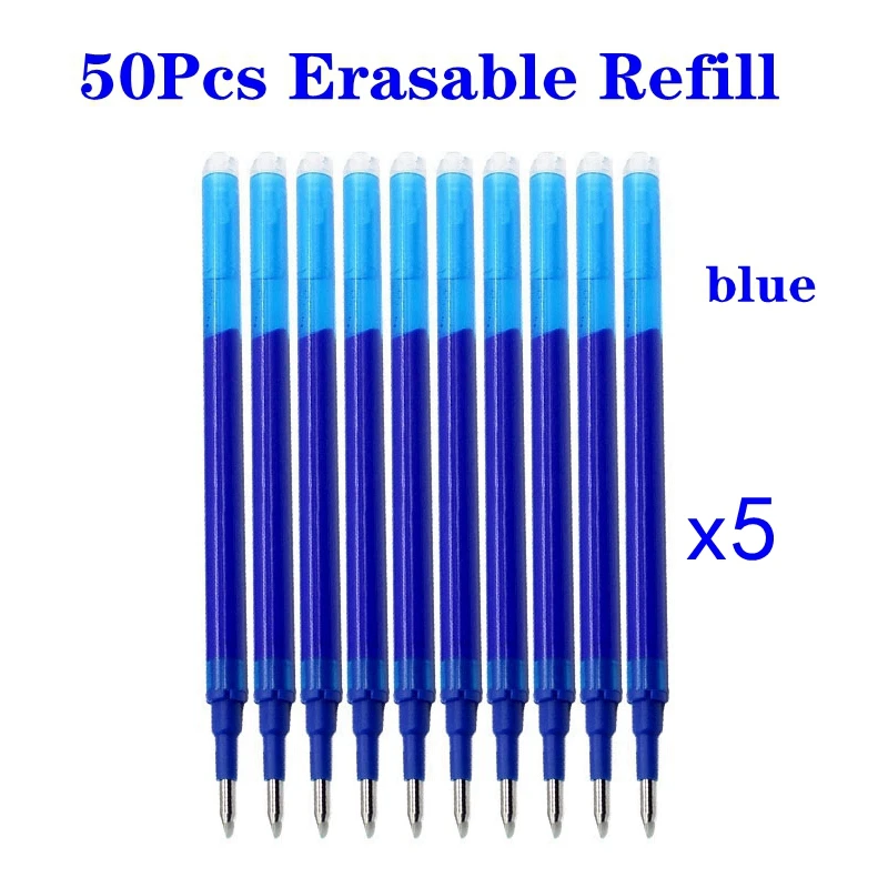 50 Pcs/Set 0.7mm Erasable Pen Refill Rod Magic Erasable Gel Pen Blue Black Ink 4 Color Office Stationery Writing Supplies
50 Pcs/Set 0.7mm Erasable Pen Refill Rod Magic Erasable Gel Pen Blue Black Ink 4 Color Office Stationery Writing Supplies
