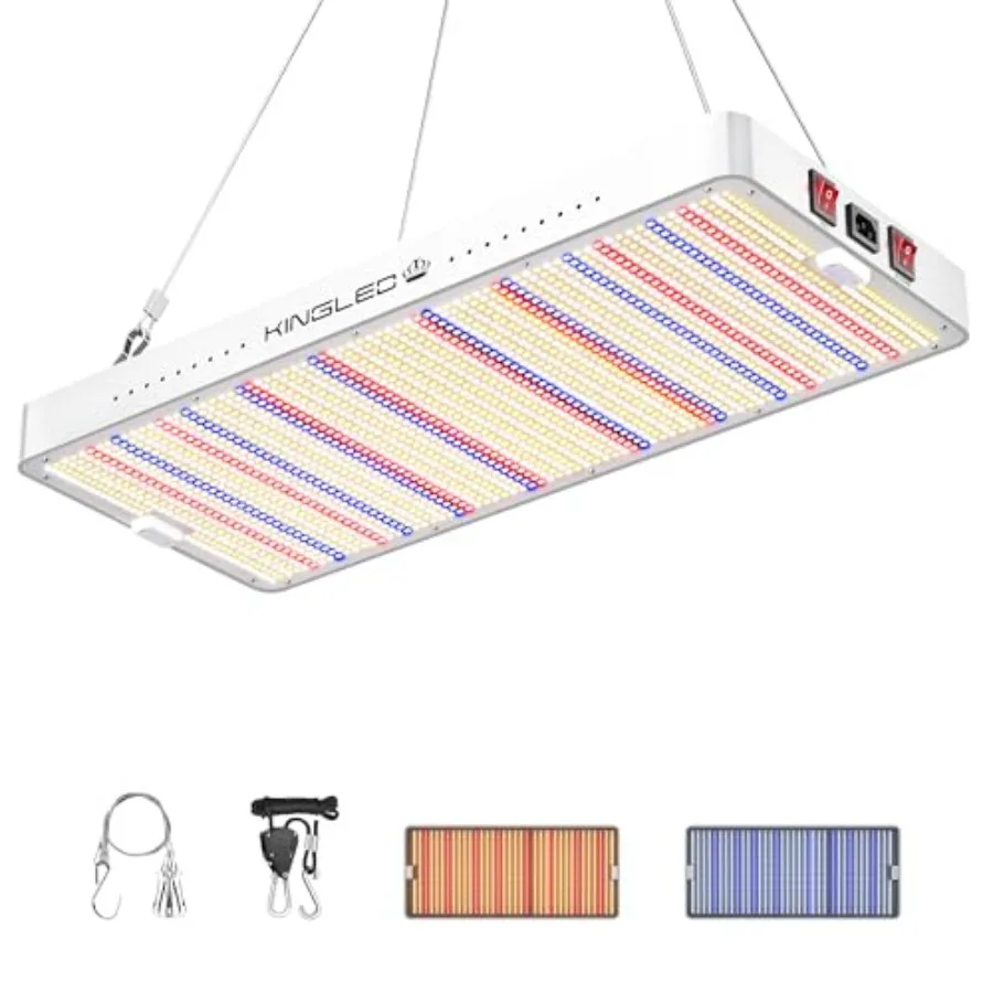 Indoor plant growing lamp: Full spectrum LED, white/black, 400W hanging design with veg bloom modes for seedlings, hydroponics,
Indoor plant growing lamp: Full spectrum LED, white/black, 400W hanging design with veg bloom modes for seedlings, hydroponics,