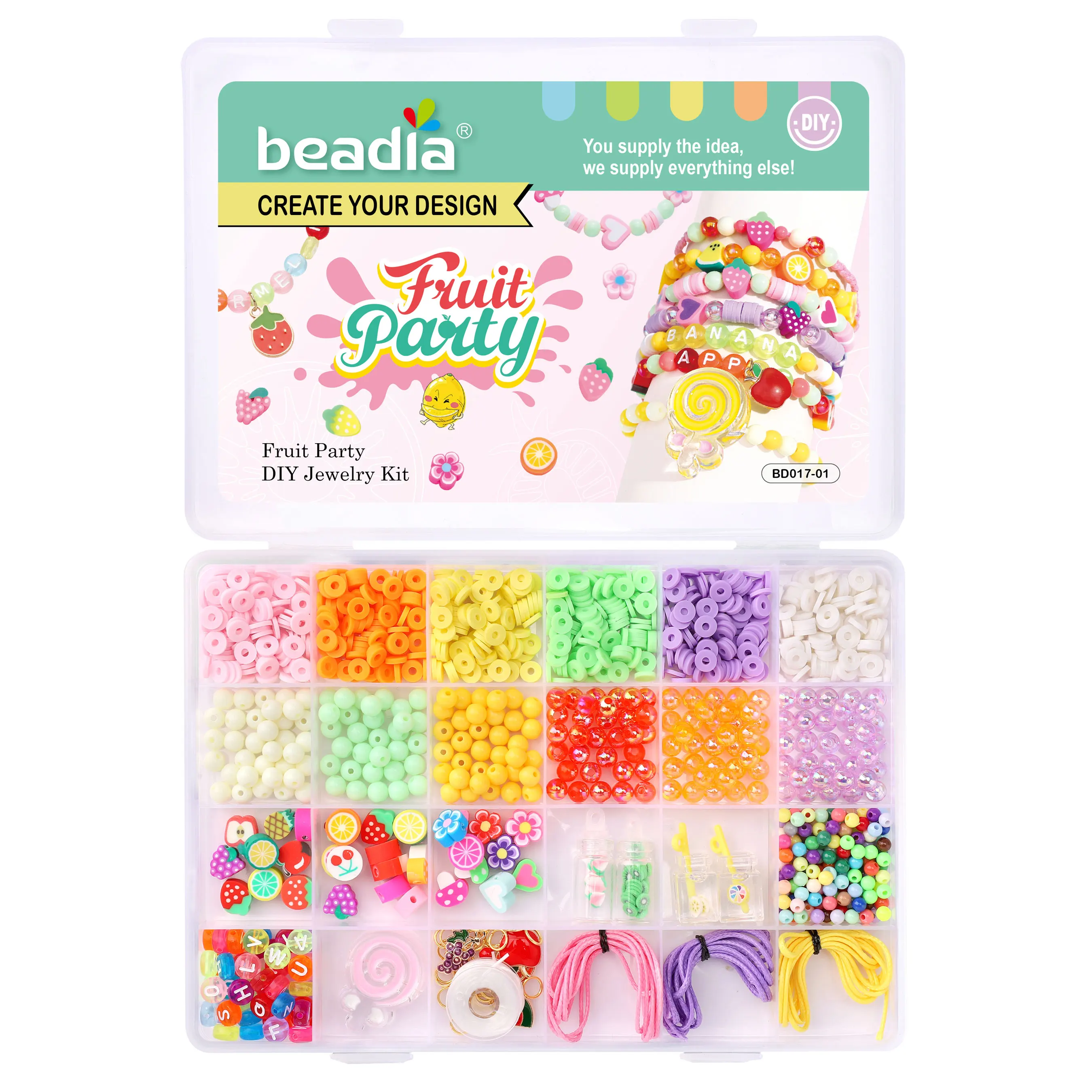 24-Grid/Box Soft Clay Acrylic Bead Fruit Pie Pair Series Set Loose Beads Handmade DIY Jewelry Bracelet Necklace Accessories
24-Grid/Box Soft Clay Acrylic Bead Fruit Pie Pair Series Set Loose Beads Handmade DIY Jewelry Bracelet Necklace Accessories