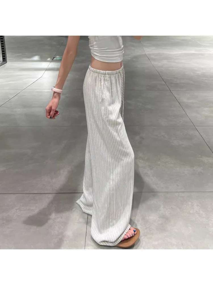 plus Size Women's Cotton Linen Wide Leg Pants Striped Casual High Waist Spring Summer Loose Drapey BF Lazy Style Trousers
plus Size Women's Cotton Linen Wide Leg Pants Striped Casual High Waist Spring Summer Loose Drapey BF Lazy Style Trousers