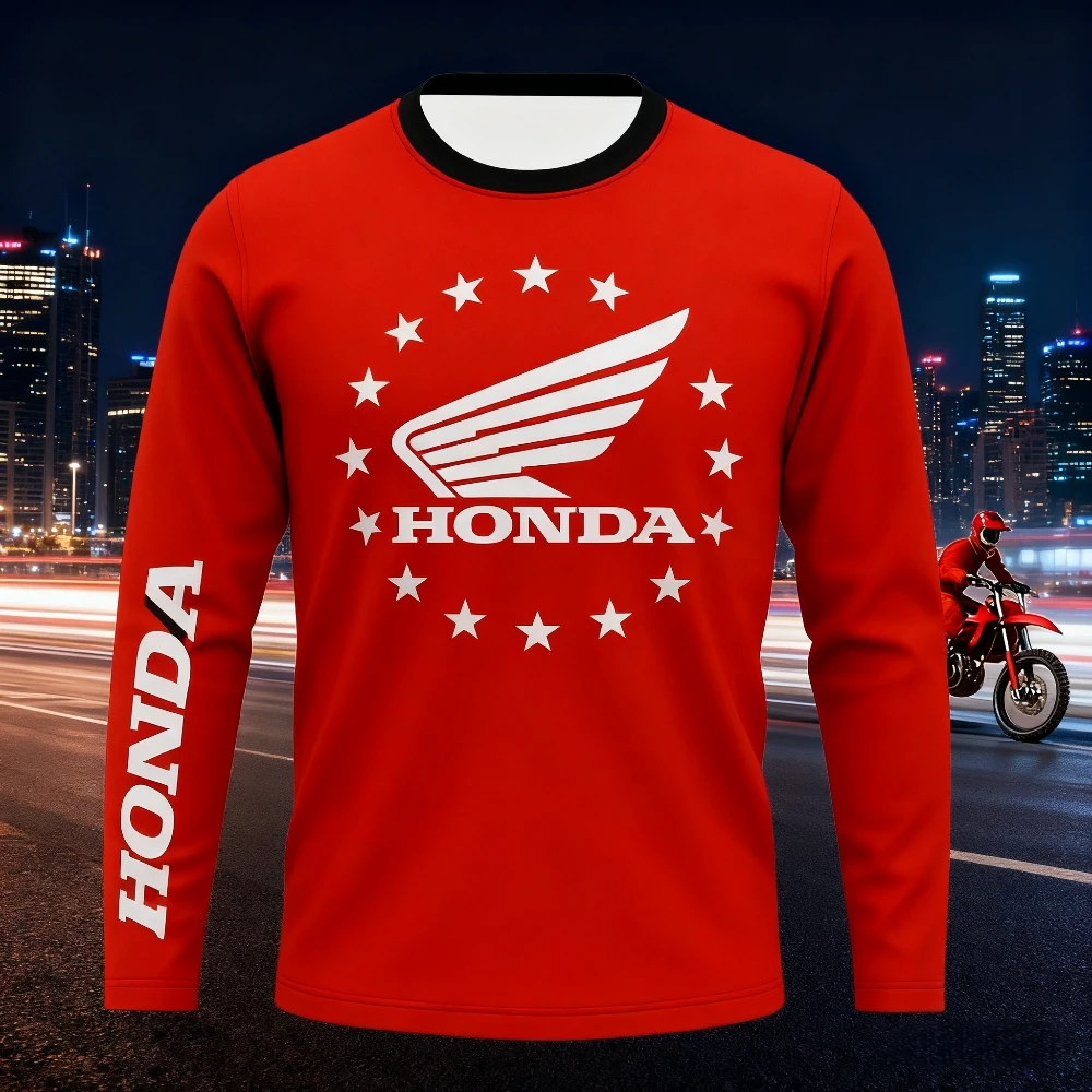 Honda 2026, внедорожная мотоциклетная быстросохнущая дышащая футболка из джерси для гонок на горном велосипеде, удобная футболка для верховой езды, мотокросса Hombre
Honda 2026, внедорожная мотоциклетная быстросохнущая дышащая футболка из джерси для гонок на горном велосипеде, удобная футболка для верховой езды, мотокросса Hombre