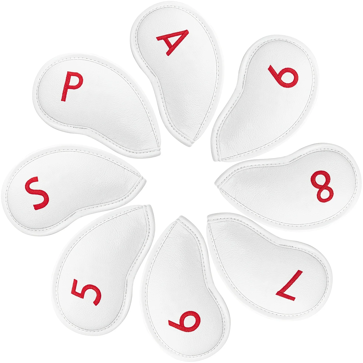 8pcs Golf Iron Covers Set Golf Club Head Cover (5, 6, 7, 8, 9, A, P, S) Fits Most Golf Irons
8pcs Golf Iron Covers Set Golf Club Head Cover (5, 6, 7, 8, 9, A, P, S) Fits Most Golf Irons