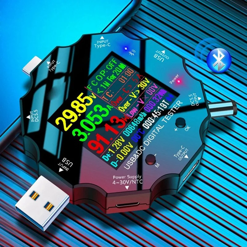 Тестер быстрой зарядки Wi-Fi Tuya Type-C PD Тестер зарядного устройства для мобильного телефона Цифровой амперметр напряжения
Тестер быстрой зарядки Wi-Fi Tuya Type-C PD Тестер зарядного устройства для мобильного телефона Цифровой амперметр напряжения