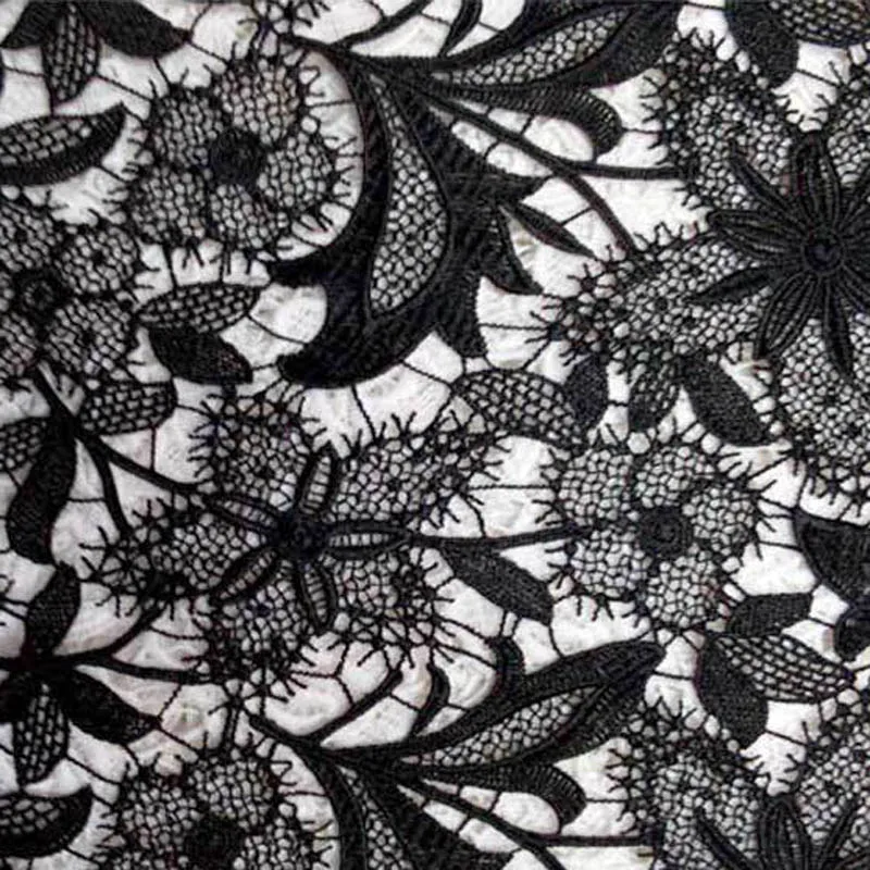 high-end 5 yard White Summer Dress Embroidery Fabric Cloth Sewing Guipure Laces Party black Fabrics for Patchwork Clothing
high-end 5 yard White Summer Dress Embroidery Fabric Cloth Sewing Guipure Laces Party black Fabrics for Patchwork Clothing