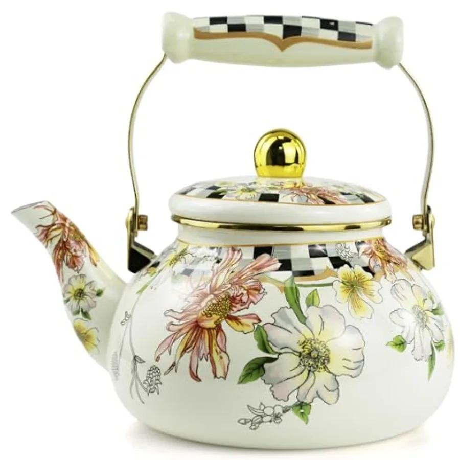 Enamel Tea Kettle, Bohemia 2.5L Vintage Floral Enamel Steel Teapot for Stovetop - No Whistling, Lead-Free, Retro Decor and Hot
Enamel Tea Kettle, Bohemia 2.5L Vintage Floral Enamel Steel Teapot for Stovetop - No Whistling, Lead-Free, Retro Decor and Hot