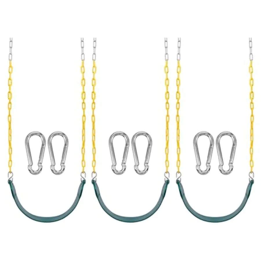 Heavy Duty Swing Seat Green Color with 66" Rust-Resistant Chain - Playground Swing Set Accessories Replacement with Snap Hooks
Heavy Duty Swing Seat Green Color with 66" Rust-Resistant Chain - Playground Swing Set Accessories Replacement with Snap Hooks