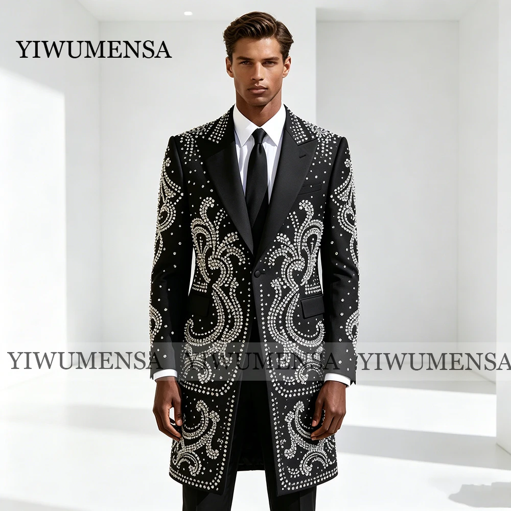 Luxury Rhinestones Beaded Suit Man Long Customized Single Breasted Jacket Pants 2 Piece Sets Groom Tuxedo Men Party Prom Blazer
Luxury Rhinestones Beaded Suit Man Long Customized Single Breasted Jacket Pants 2 Piece Sets Groom Tuxedo Men Party Prom Blazer