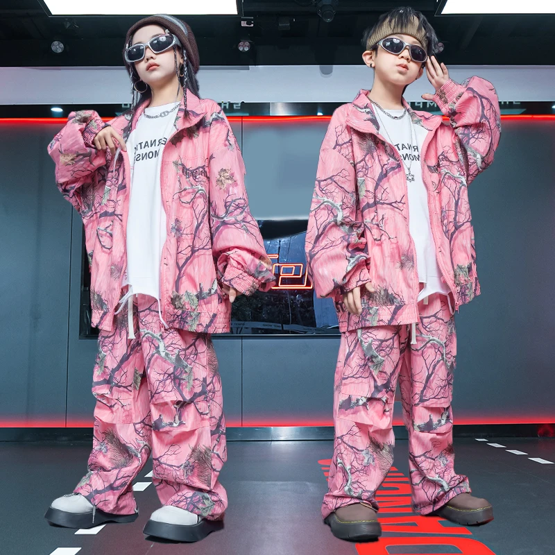 Pink Hip Hop Dance Clothes For Girls Loose Coat Pants Boys Street Dance Jazz Performance Costume Kids Stage Wear Suit BL12042
Pink Hip Hop Dance Clothes For Girls Loose Coat Pants Boys Street Dance Jazz Performance Costume Kids Stage Wear Suit BL12042