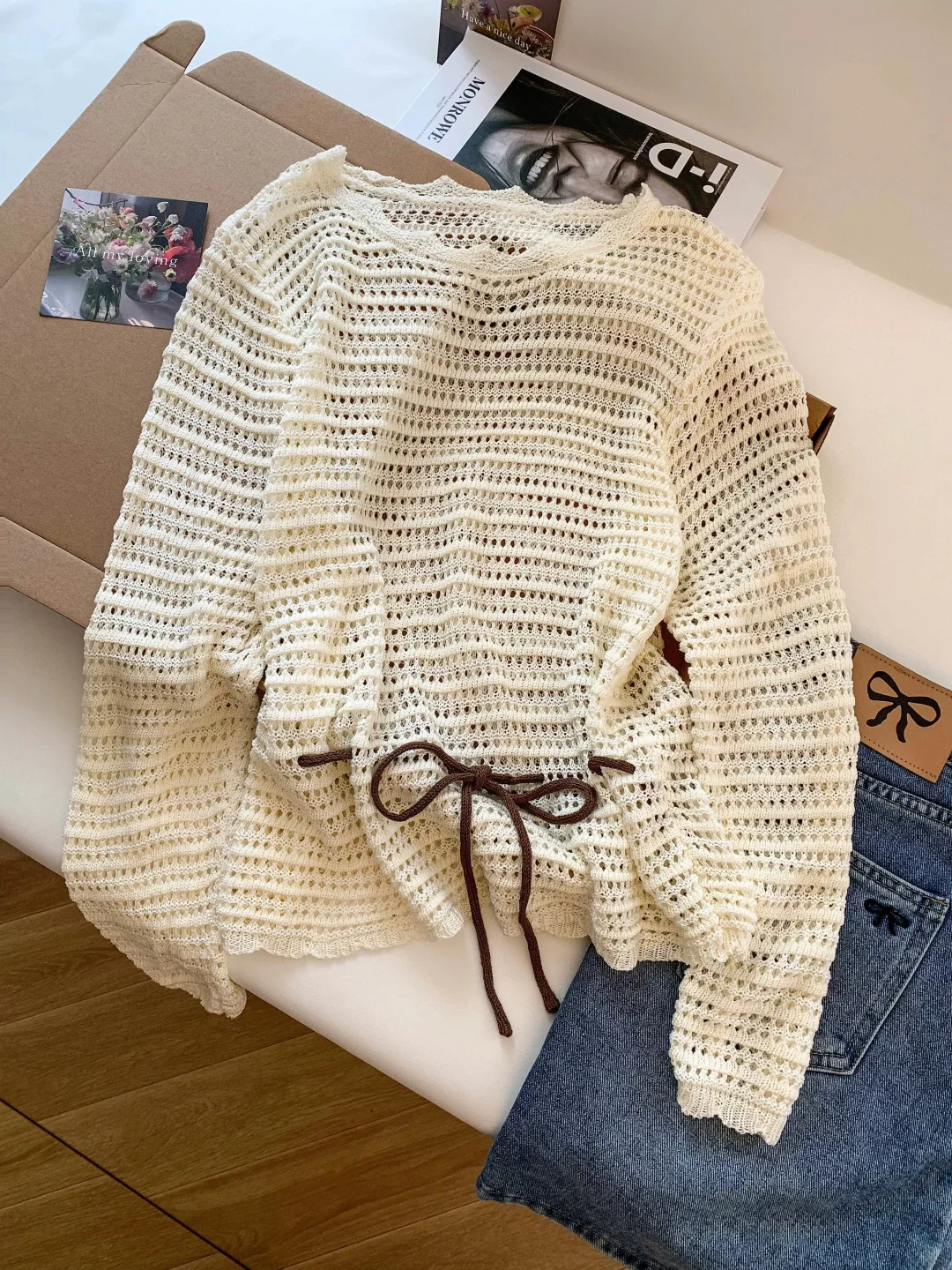 Bohemian Knitted Sunshade Cover up Women's Summer Thin Hollow out Beautiful Top Korean Style Loose Fit Long Sleeve round Neck
Bohemian Knitted Sunshade Cover up Women's Summer Thin Hollow out Beautiful Top Korean Style Loose Fit Long Sleeve round Neck
