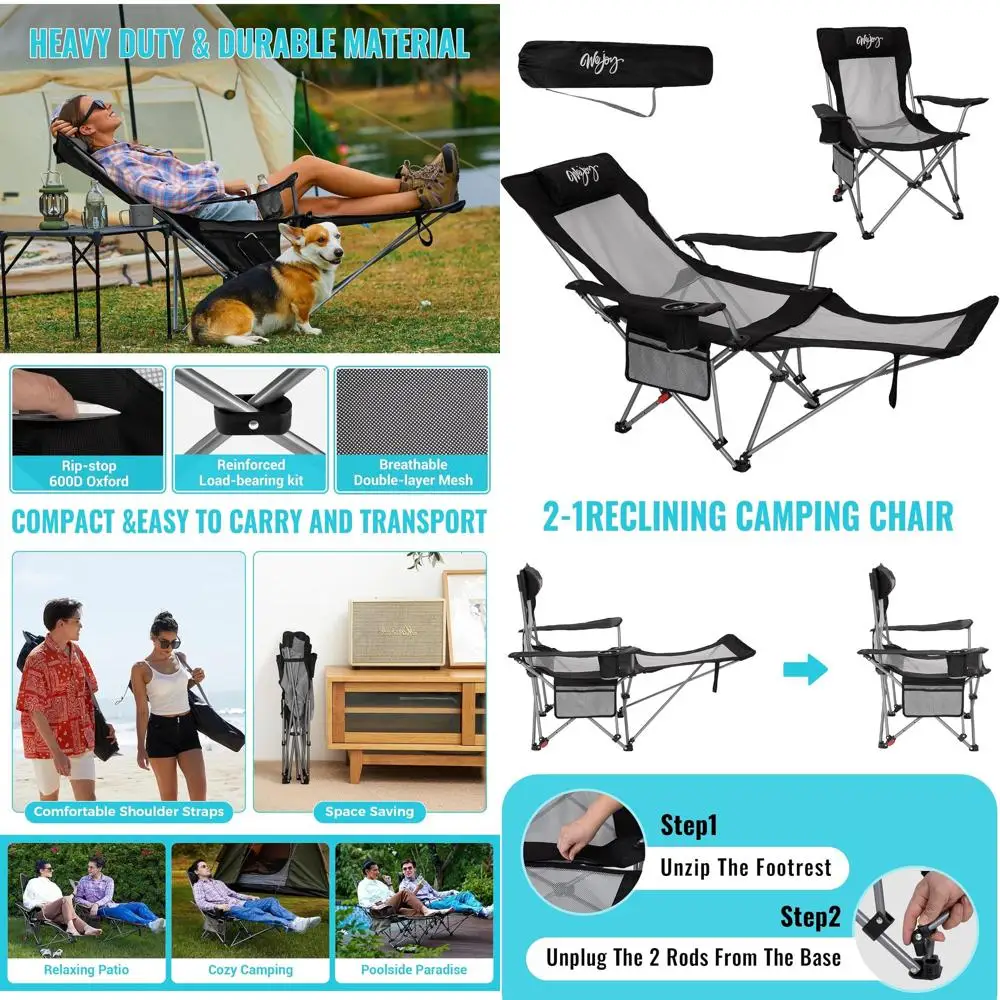 Двуфункциональное кресло для кемпинга с откидной спинкой: удобный шезлонг для взрослых с регулируемой спинкой, легкий и прочный для улицы
Двуфункциональное кресло для кемпинга с откидной спинкой: удобный шезлонг для взрослых с регулируемой спинкой, легкий и прочный для улицы