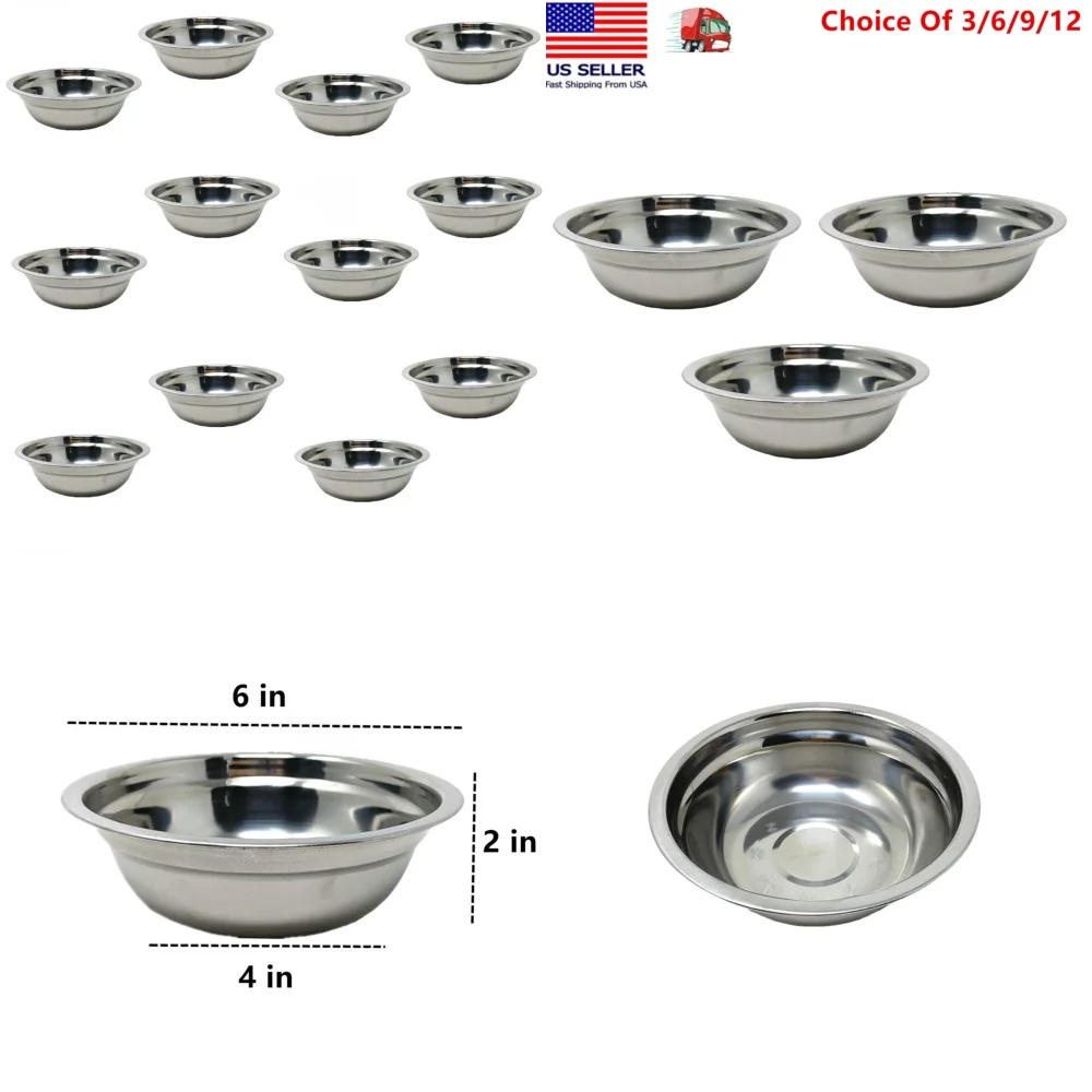 3 6 9 12 Pcs Stainless Steel Mixing Bowls Metal Prep Bowls for Food Storage Fruit Salad Kitchen Cooking Baking Utensils Set
3 6 9 12 Pcs Stainless Steel Mixing Bowls Metal Prep Bowls for Food Storage Fruit Salad Kitchen Cooking Baking Utensils Set