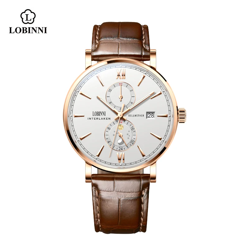 LOBINNI Genuine Leather Original Men's Wrist Watch 12mm Thickness Case JHB10 Movement Automatic Mechanical Watches
LOBINNI Genuine Leather Original Men's Wrist Watch 12mm Thickness Case JHB10 Movement Automatic Mechanical Watches