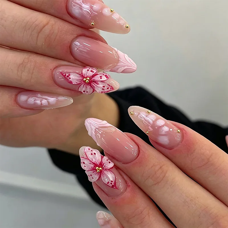 Ins Wear Armor 3D Pink Flower French Almond Nail Drill
Ins Wear Armor 3D Pink Flower French Almond Nail Drill