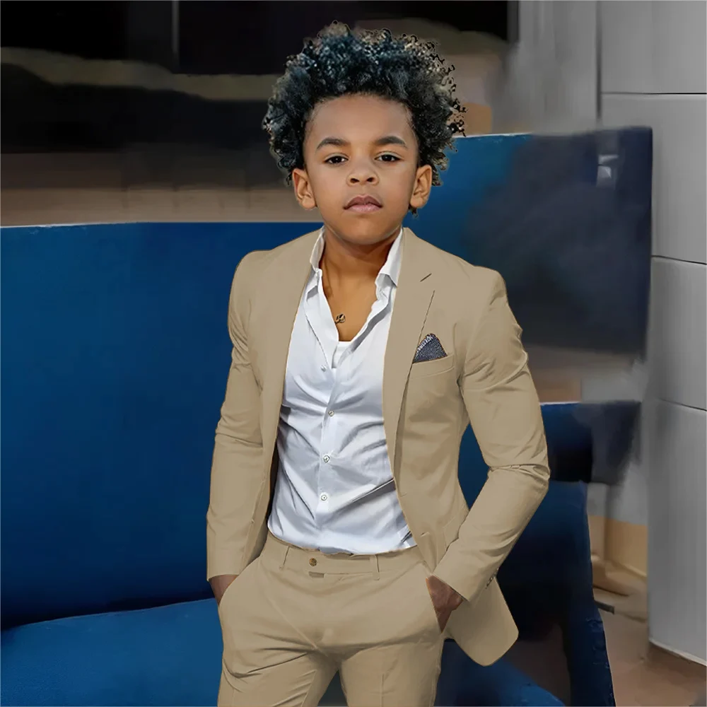 Casual Beige Boys Suit 2 Piece Set Fashion Design Wedding Tuxedos for Kids Custom Clothes 2-16 Years Old Outfit
Casual Beige Boys Suit 2 Piece Set Fashion Design Wedding Tuxedos for Kids Custom Clothes 2-16 Years Old Outfit