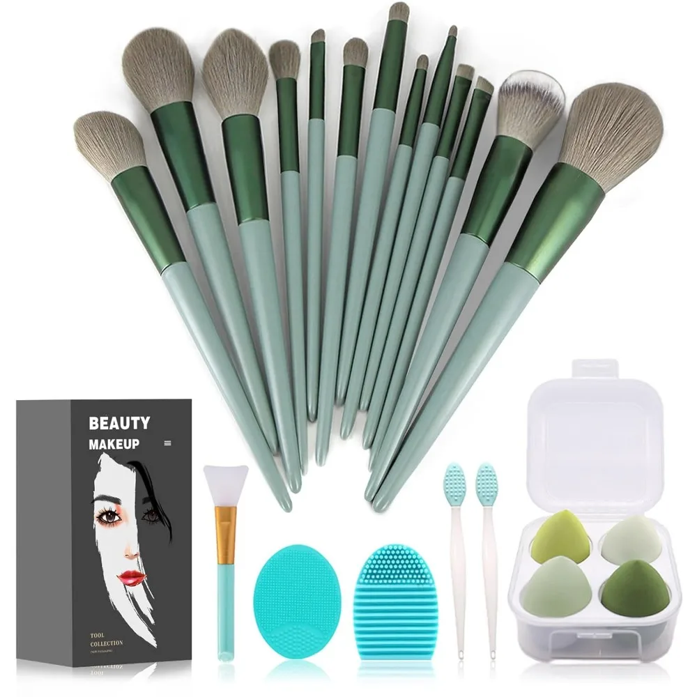 Makeup Brushes 22 Pcs Makeup Kit,Foundation Brush Eyeshadow Brush Make up Brushes Set (Green, 22 Piece Set)
Makeup Brushes 22 Pcs Makeup Kit,Foundation Brush Eyeshadow Brush Make up Brushes Set (Green, 22 Piece Set)