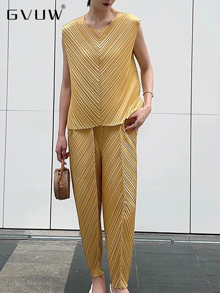 GVUW Pleated 2 Pieces Set Women Round Collar Sleeve Top + Pencil Pants Solid Color Office Lady New 2024 Fashion Clothes 17G6927
GVUW Pleated 2 Pieces Set Women Round Collar Sleeve Top + Pencil Pants Solid Color Office Lady New 2024 Fashion Clothes 17G6927