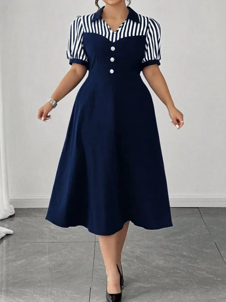 L-4XL Plus Size Clothes Dresses Women Robes Summer Short Sleeve Street Style Casual 3XL 4XL Big Size Midi Dress Oversize
L-4XL Plus Size Clothes Dresses Women Robes Summer Short Sleeve Street Style Casual 3XL 4XL Big Size Midi Dress Oversize