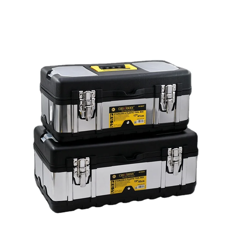 17"/19" Wholesale Professional Custom Portable Storage Tools Stainless & Plastic ToolBox
17"/19" Wholesale Professional Custom Portable Storage Tools Stainless & Plastic ToolBox