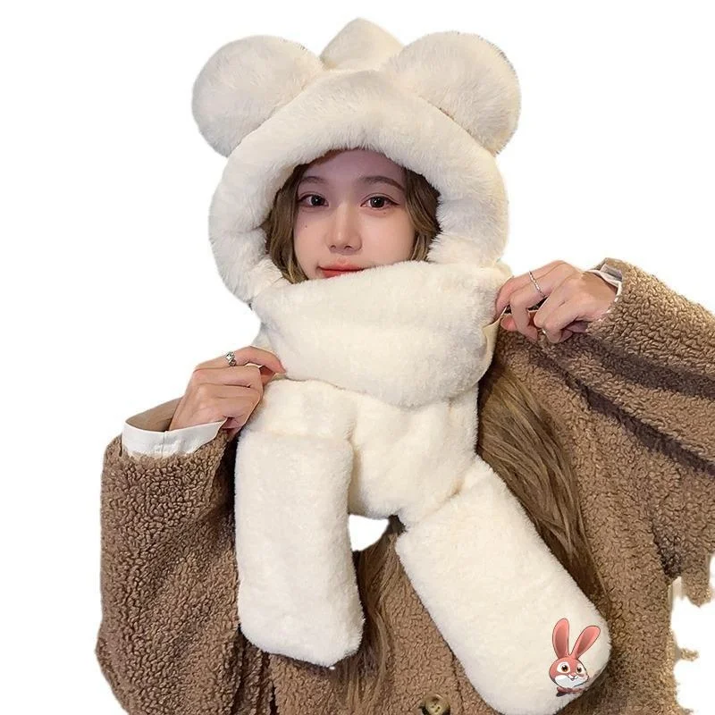 Комплект: шапка-медведь, шарф и перчатки. Теплый зимний комплект из плюша для женщин: интегрированный шарф с капюшоном, милый комплект из трех предметов. Зимние аксессуары.
Комплект: шапка-медведь, шарф и перчатки. Теплый зимний комплект из плюша для женщин: интегрированный шарф с капюшоном, милый комплект из трех предметов. Зимние аксессуары.