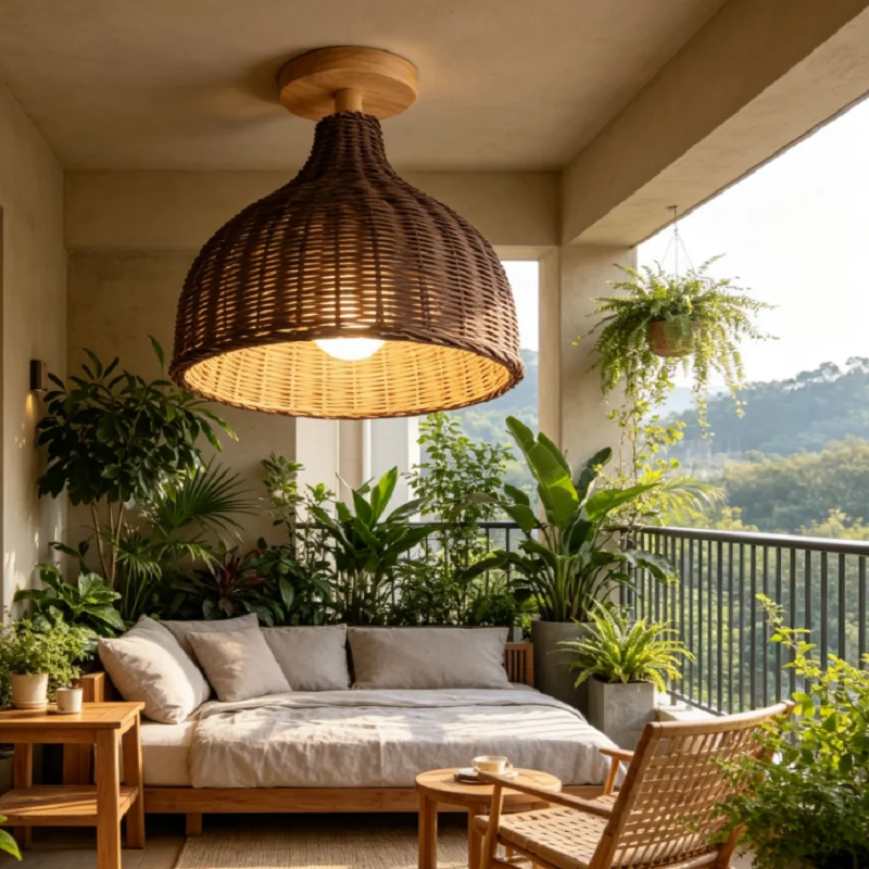 Natural Rattan Woven Ceiling Light, Bohemian Flush Mount Lamp for Patio Porch & Outdoor Use
Natural Rattan Woven Ceiling Light, Bohemian Flush Mount Lamp for Patio Porch & Outdoor Use