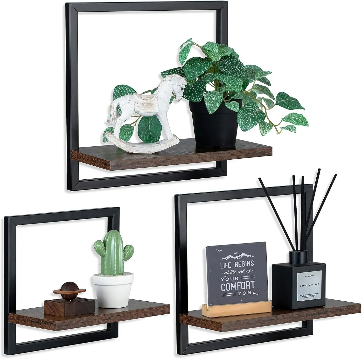 Wall Shelves for Living Room - Set of 3 Geometric Decorative Floating Shelf for Home Decor - Modern Industrial Wall Mou
Wall Shelves for Living Room - Set of 3 Geometric Decorative Floating Shelf for Home Decor - Modern Industrial Wall Mou